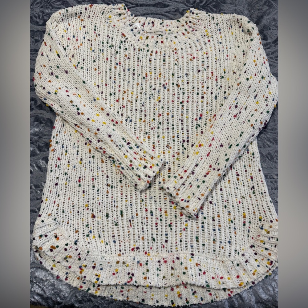 moon & madison Speckled Cream Knit Sweater